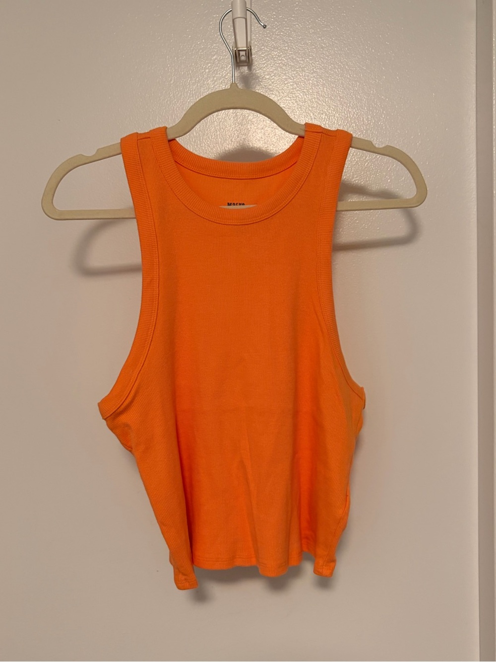 Anthropologie Bright Orange Ribbed Tank